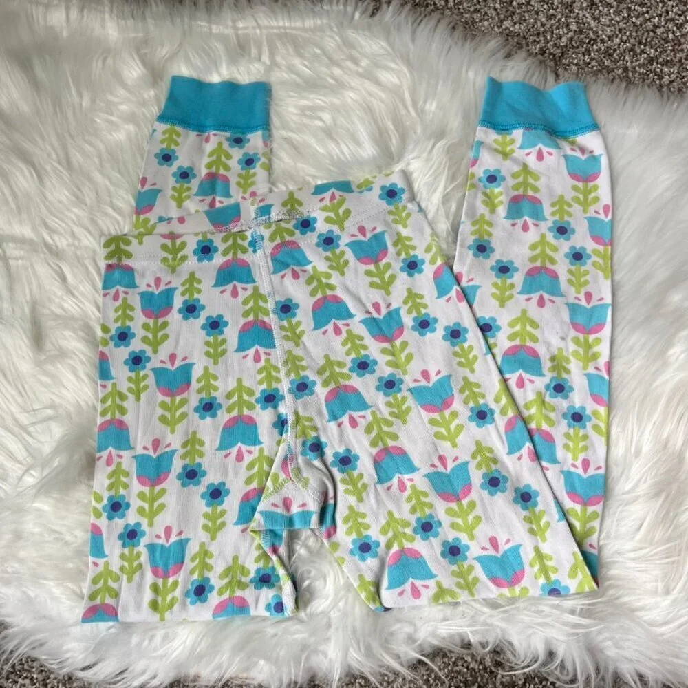 Hanna Andersson Flower Print Pajama Set Girls 8